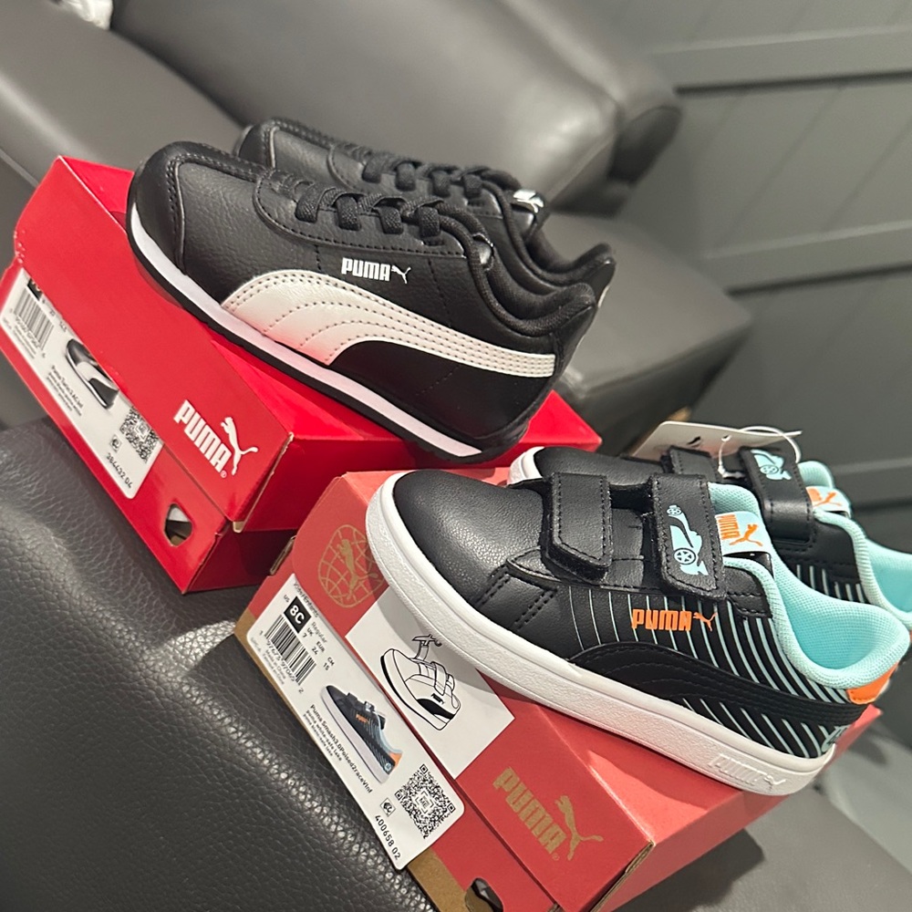 Puma Black and White Kids' Sneakers